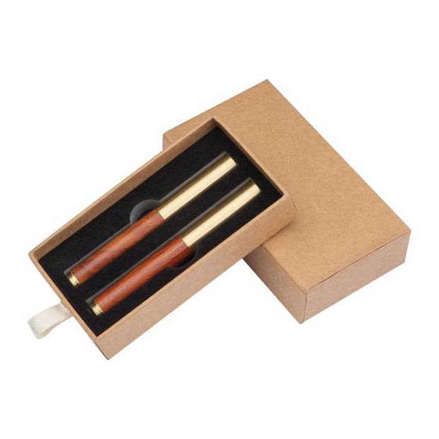 Psací sada (mosaz a dřevo), hnědá Psací sada (mosaz a dřevo), hnědá