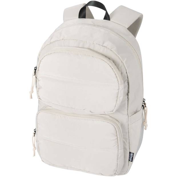Puffer batoh na notebook veľkosti 15,6″ z recykl. GRS, 18 l, hnedá Sand Puffer batoh na notebook veľkosti 15,6″ z recykl. GRS, 18 l, hnedá Sand