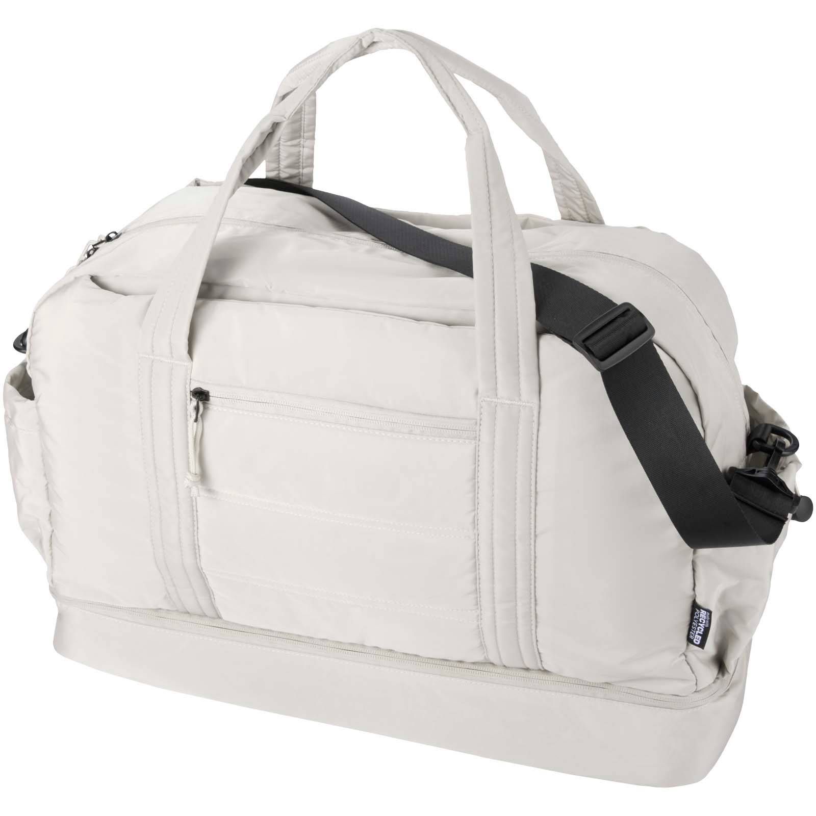 Puffer športová taška z recykl. GRS s izolovaným dnom, 30 l, hnedá Sand