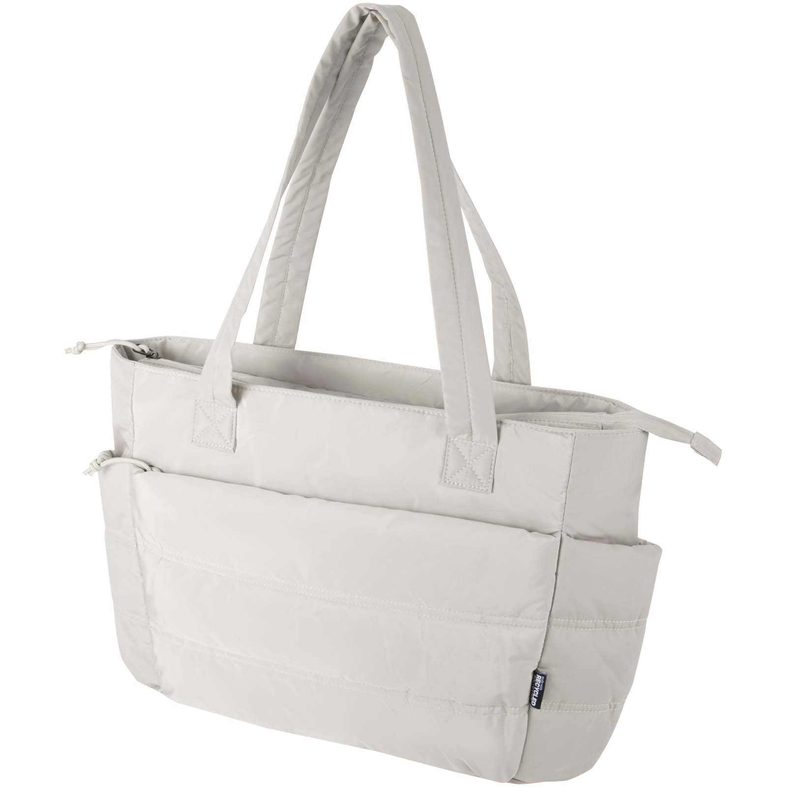 Puffer taška na notebook veľkosti 15,6″ z recykl. GRS, 18 l, hnedá Sand