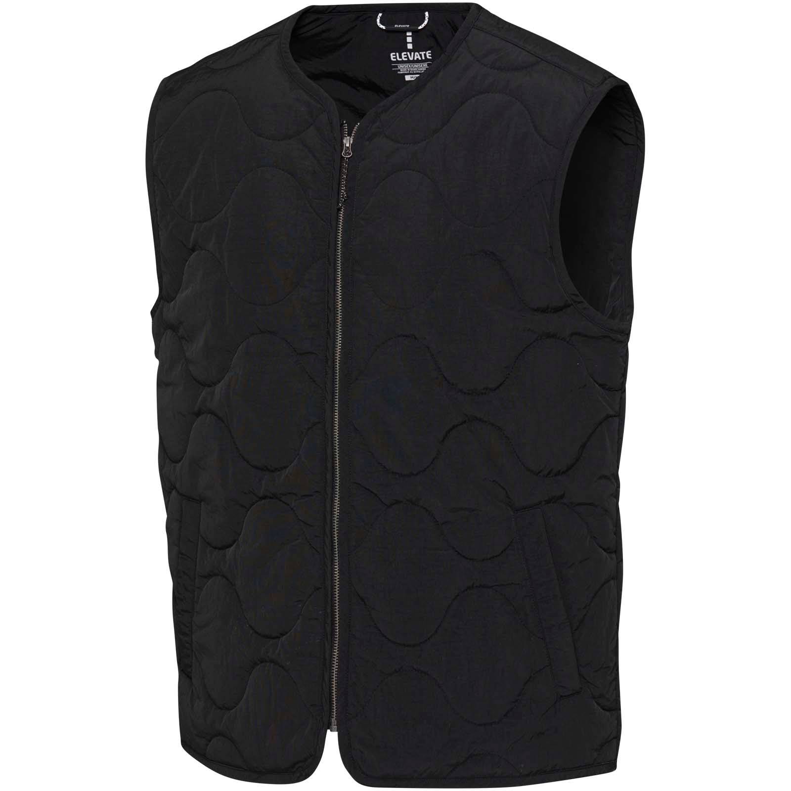 Quartz GRS recyklovaná unisex prešívaná vesta, čierna, XS