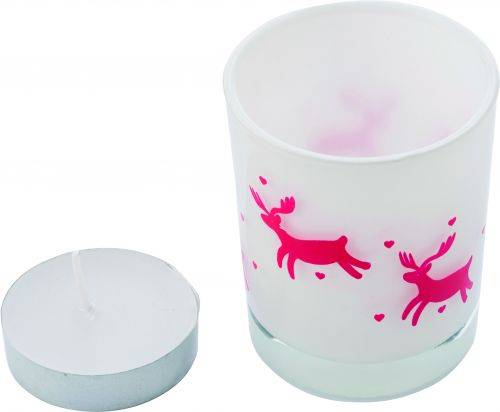 Radovan skleněný svícen se vzorem stromku, bílá