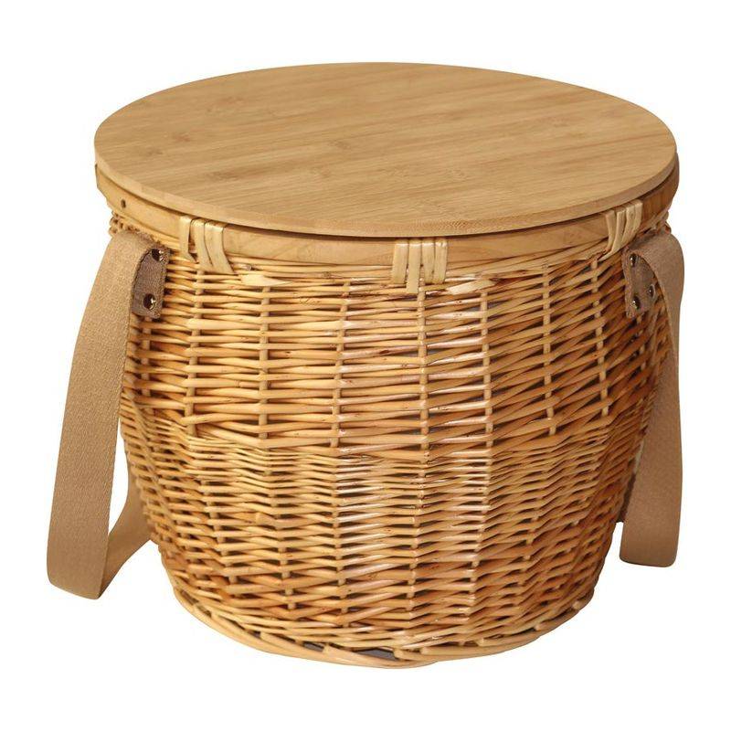 Ratanový piknikový koš Mark Twain, hnědá béžová