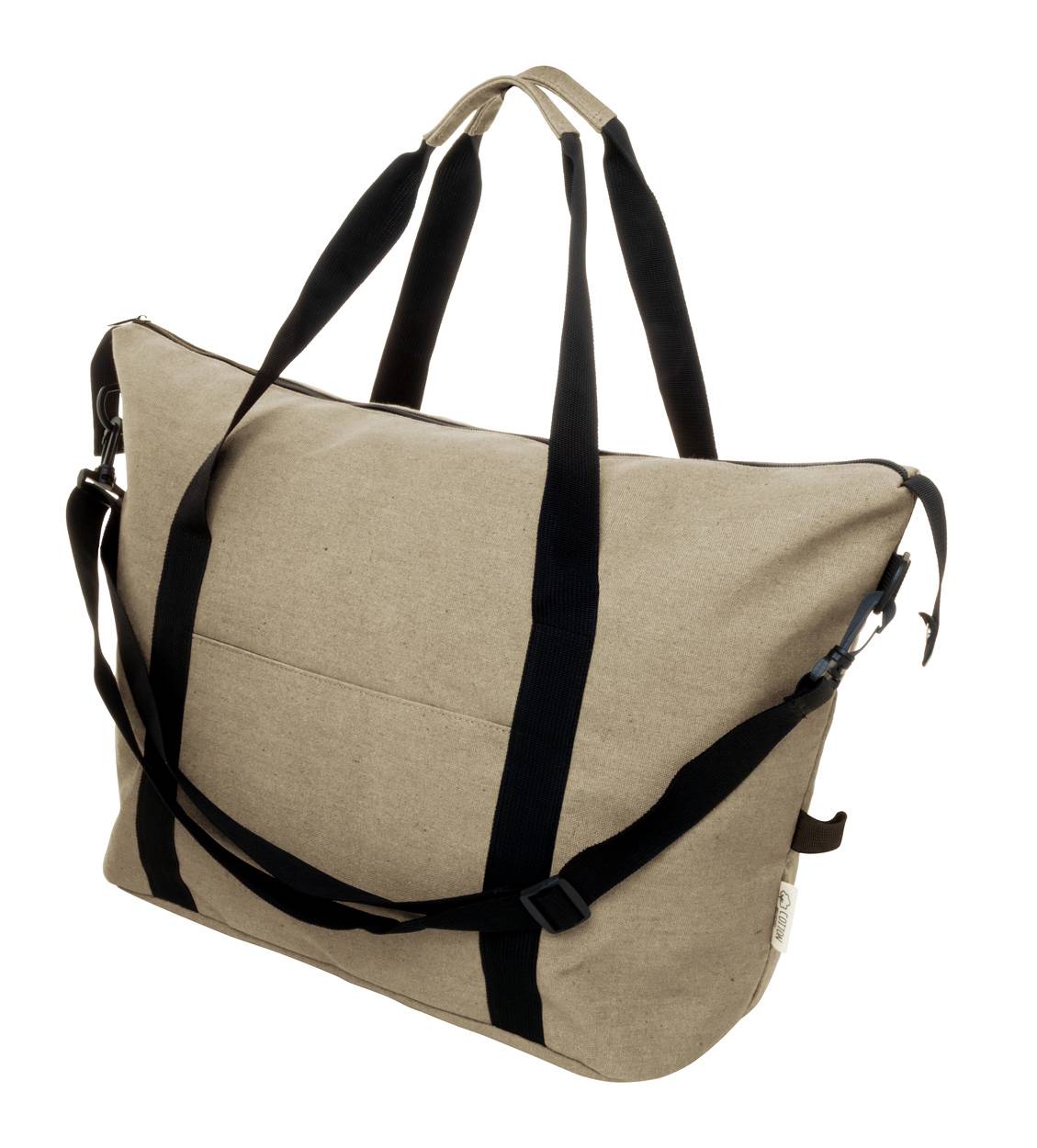 Rebyss Travel cestovná taška z recyklovaného plátna, hnedá natural