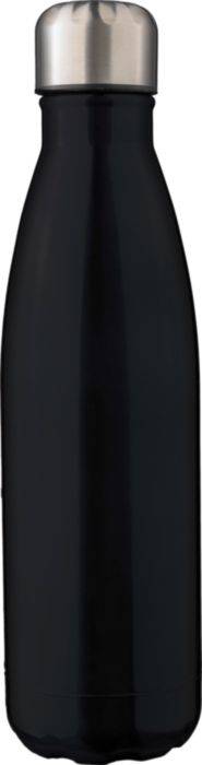 Recyklovaná nerezová dvojplášťová banka Clifford 500 ml, čierna