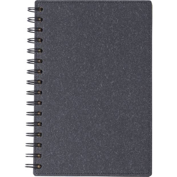 Recyklovaný kartonový zápisník Caleb s pevnou vazbou, černá Recyklovaný kartonový zápisník Caleb s pevnou vazbou, černá