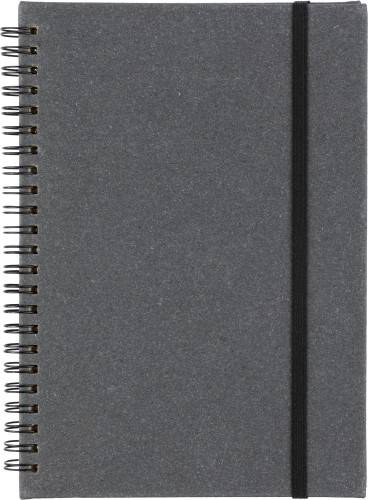 Recyklovaný kožený zápisník A5 Egon, čierna