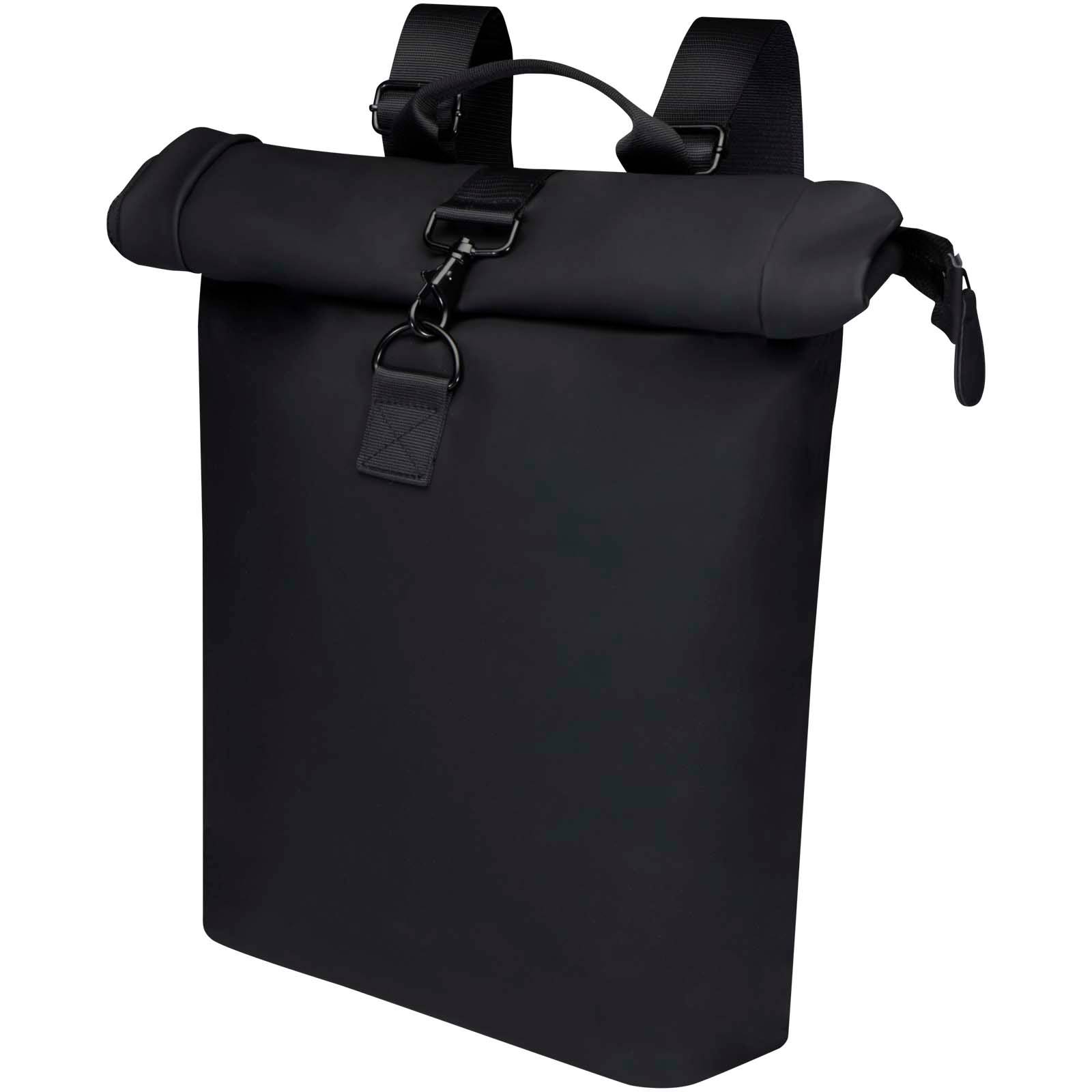 Recyklovaný rolovací batoh Turner na 15,6″ notebook s certifikáciou GRS a objemom 12 l, čierna