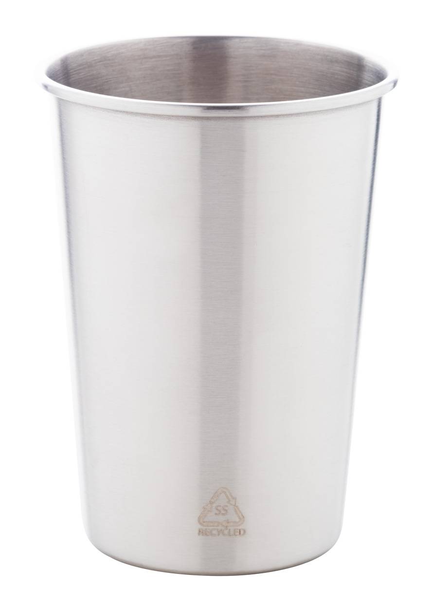Redisha Mono hrnček z recyklovanej nerezovej ocele, sivá strieborná
