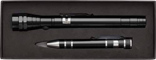 REDMAN Sada teleskopiskej baterky, pera a 8 bitů, černá