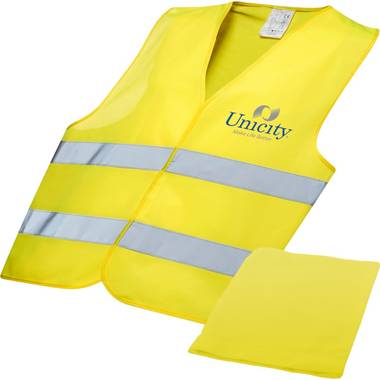 Reflexná vesta s vreckom, žltá