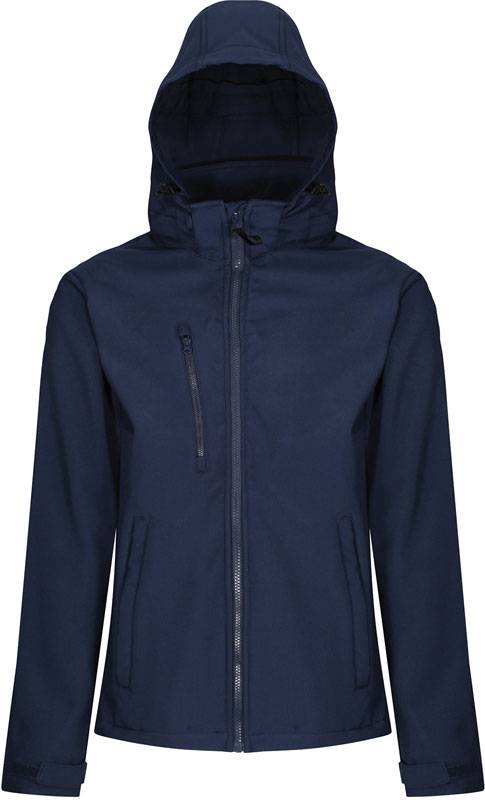 Regatta|TRA701, 3vrstv.softshell bunda s kapuc."Venturer", modrá Navy, 3XL