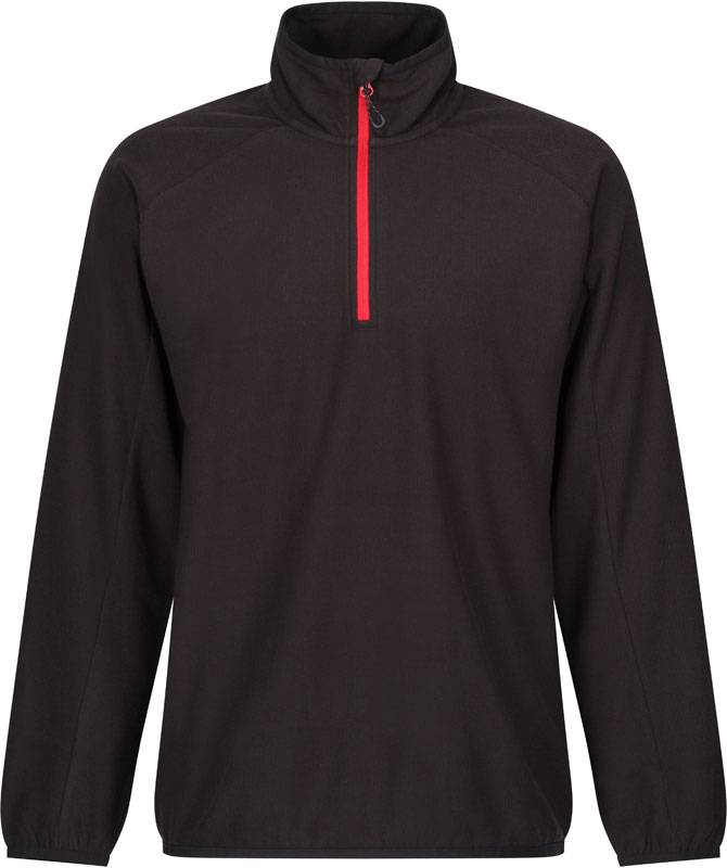 Regatta | TRF691, Fleecová mikina structure s 1/4 zipsom "Navigate", čierna - červená Classic, S