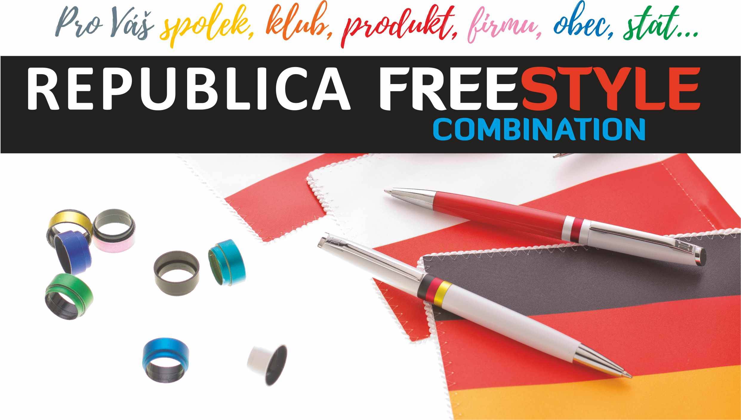 REPUBLICA FREESTYLE guľôčkové pero plast, viacfarebná