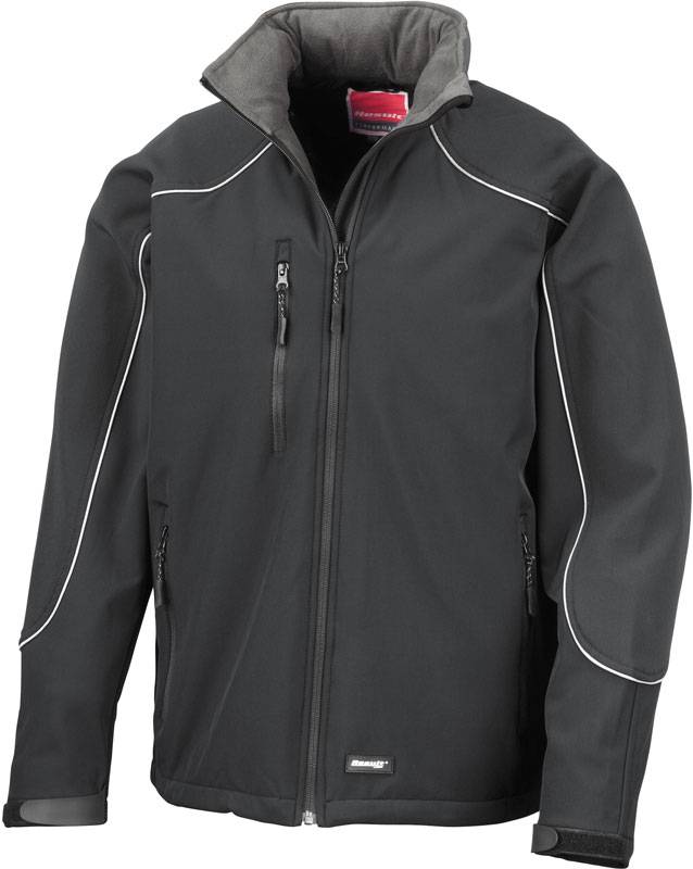Result|R118X, 3vrstv.softshell bunda"IceFell" s kapuc., čierna All, XS