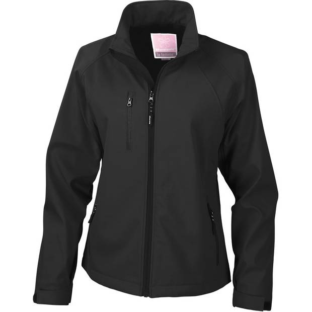 Result|R128F, Dámska 2vrstv.softshell bunda, čierna, XS Result|R128F, Dámska 2vrstv.softshell bunda, čierna, XS