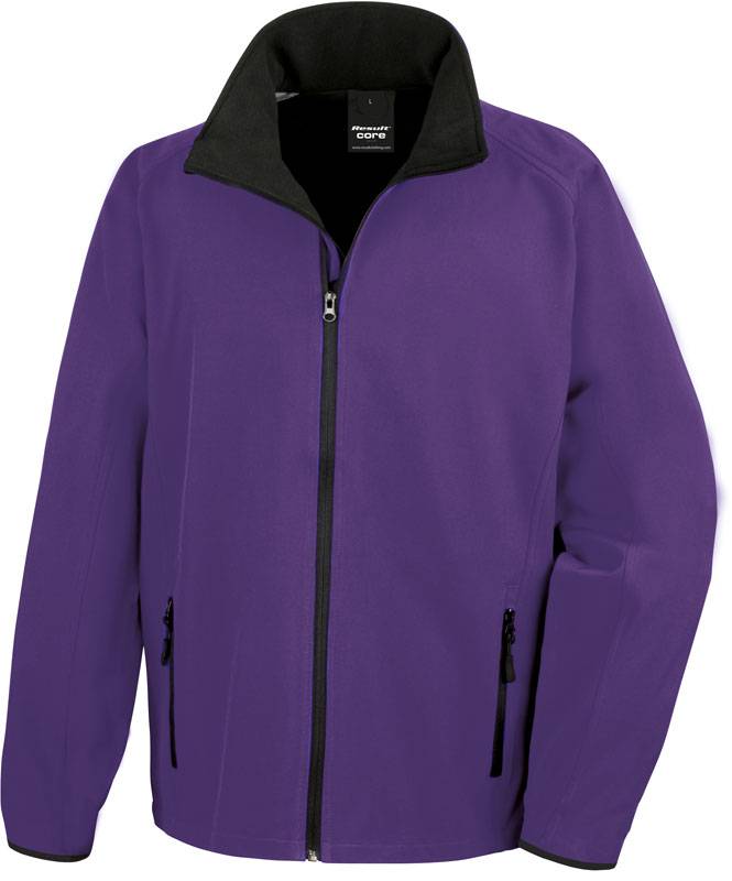 Result|R231M, Pánska 2vrstv.softshell bunda"Printable", fialová Purple-čierna, XXL