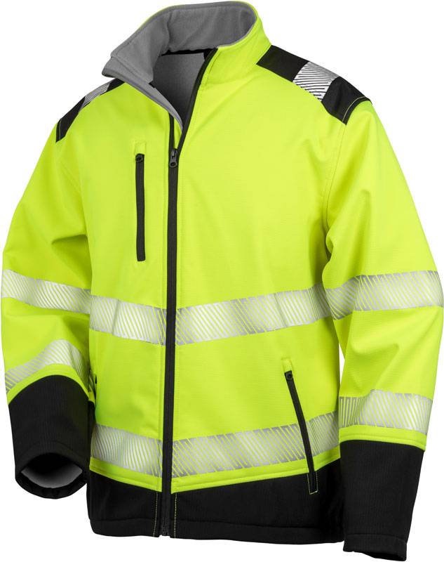 Result|R476X, Bezpečnostná softshell bunda, žltá Fluo-čierna, S