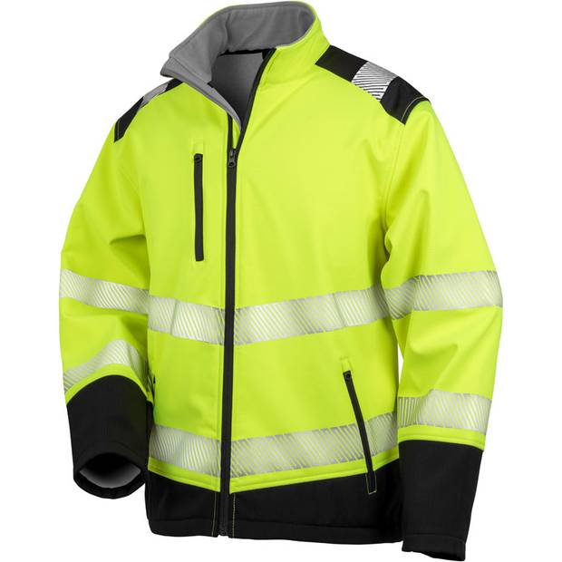 Result|R476X, Bezpečnostná softshell bunda, žltá Fluo-čierna, S Result|R476X, Bezpečnostná softshell bunda, žltá Fluo-čierna, S