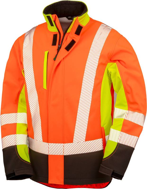 Result Recycled|R 506X, 3vrstv.bezp.softshell bunda, žltá Fluo-oranžová Fluo-čierna, S