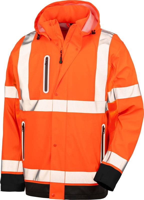 Result Recycled|R 507X, Bezpečnostná bunda, oranžová Fluo-čierna, L