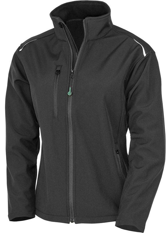 Result Recycled|R900F, Dámska 3vrstv.softshell bunda"Printable", čierna, XS