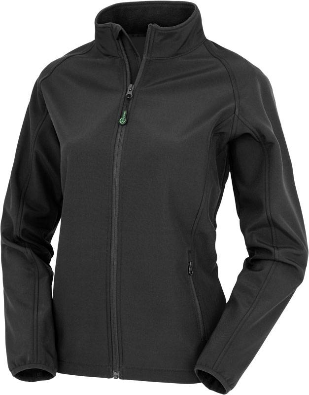 Result Recycled|R901F, Dámska 2vrstv.softshell bunda "Printable", čierna, M