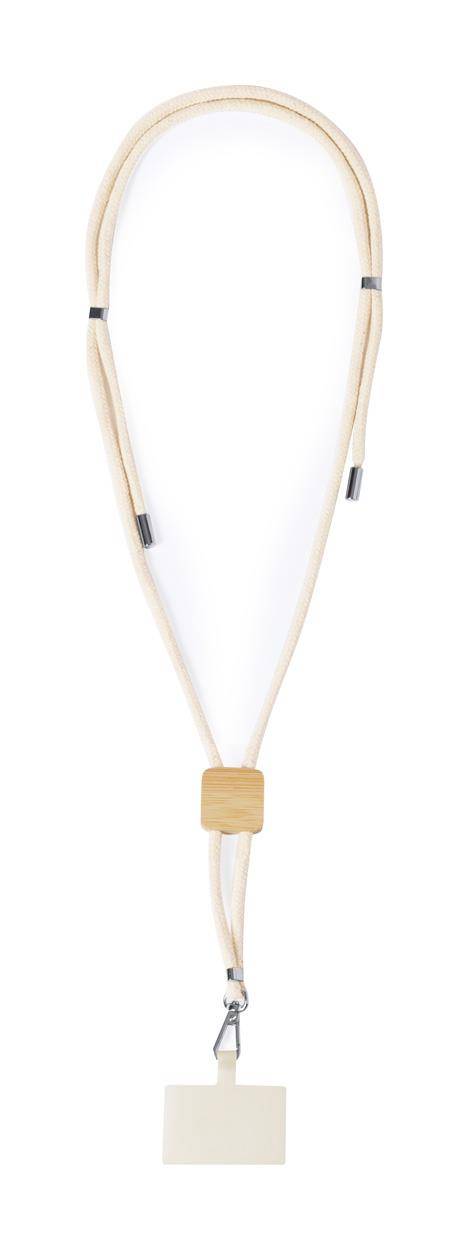 Reuter lanyard s držiakom na mobilný telefón, kruh, hnedá