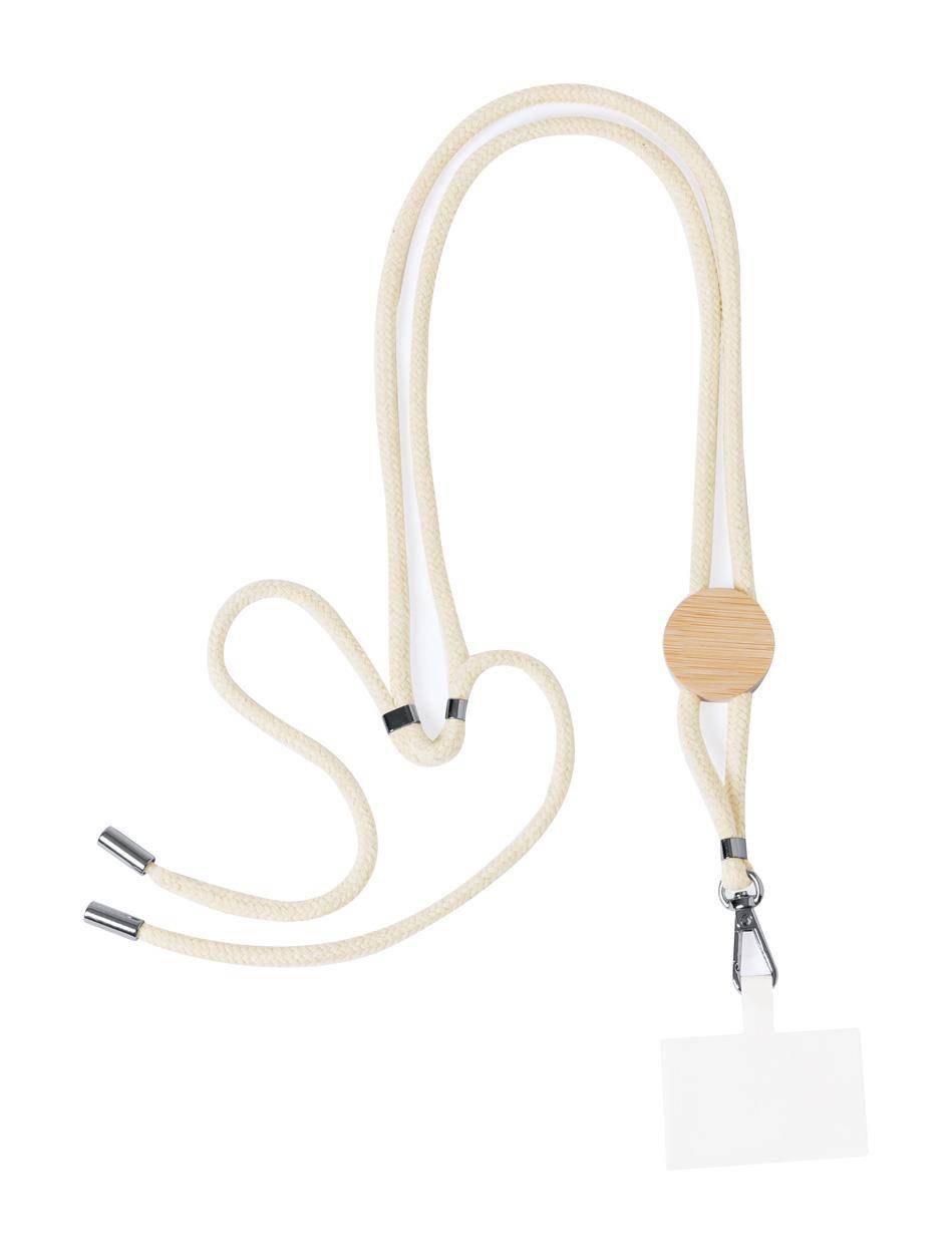 Reuter lanyard s držiakom na mobilný telefón, kruh, hnedá