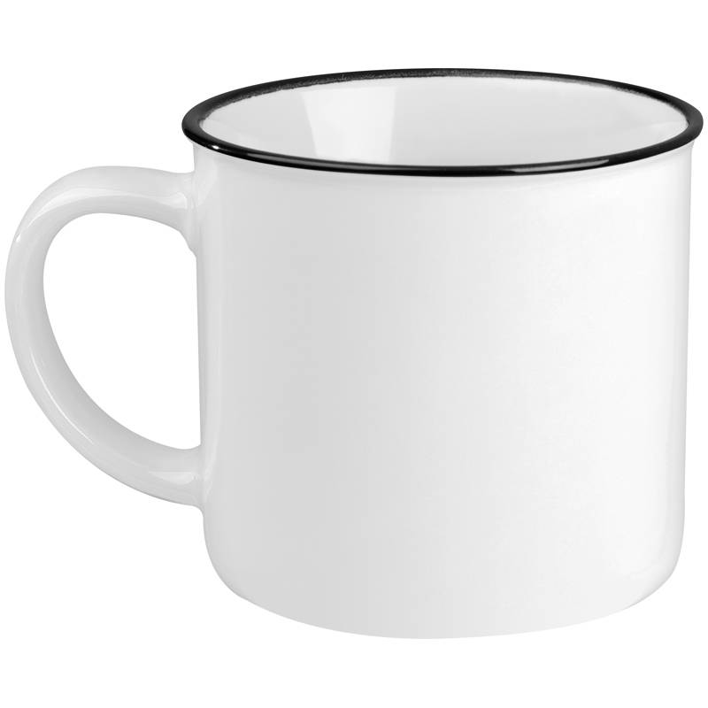 Robalo keramický hrnek v retro designu, 350ml, bílá