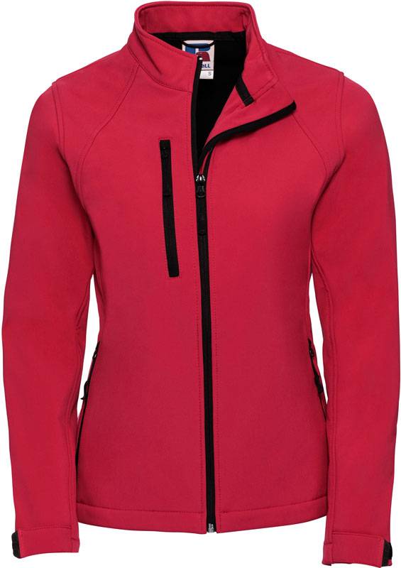 Russell|140F, Dámska 3vrstv.softshell bunda, červená Classic, XXL