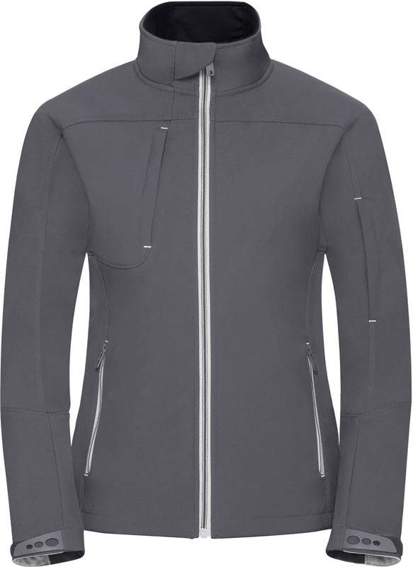 Russell|410F, Dámska 3vrstv.Bionic softshell bunda, sivá Iron, L