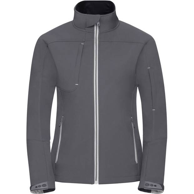Russell|410F, Dámska 3vrstv.Bionic softshell bunda, sivá Iron, L Russell|410F, Dámska 3vrstv.Bionic softshell bunda, sivá Iron, L