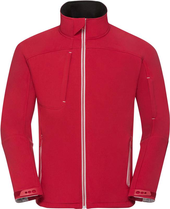 Russell|410M, Pánska 3vrstv.Bionic softshell bunda, červená Classic, XXL