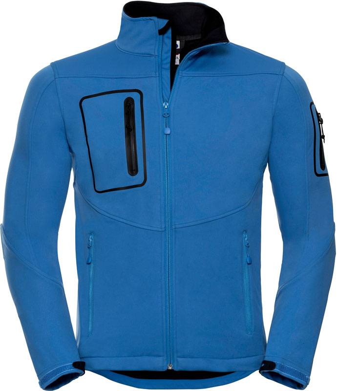 Russell|520M, Pánska 3vrstv.športová softshell bunda, modrá Azure, L