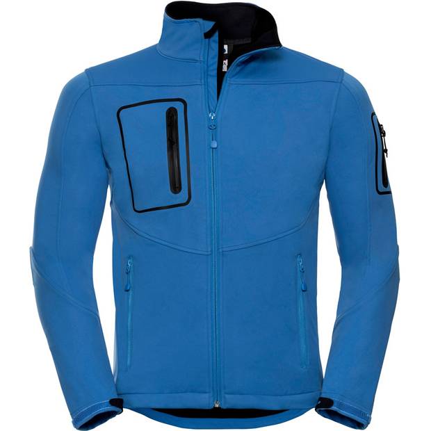 Russell|520M, Pánska 3vrstv.športová softshell bunda, modrá Azure, L Russell|520M, Pánska 3vrstv.športová softshell bunda, modrá Azure, L