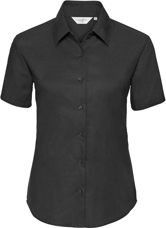 Russell | 933F, Blúzka Oxford s kr. rukávom, čierna, 3XL