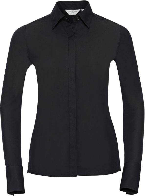 Russell | 960F, Elastická blúzka "Ultimate" s dlhým rukávom, čierna, 3XL