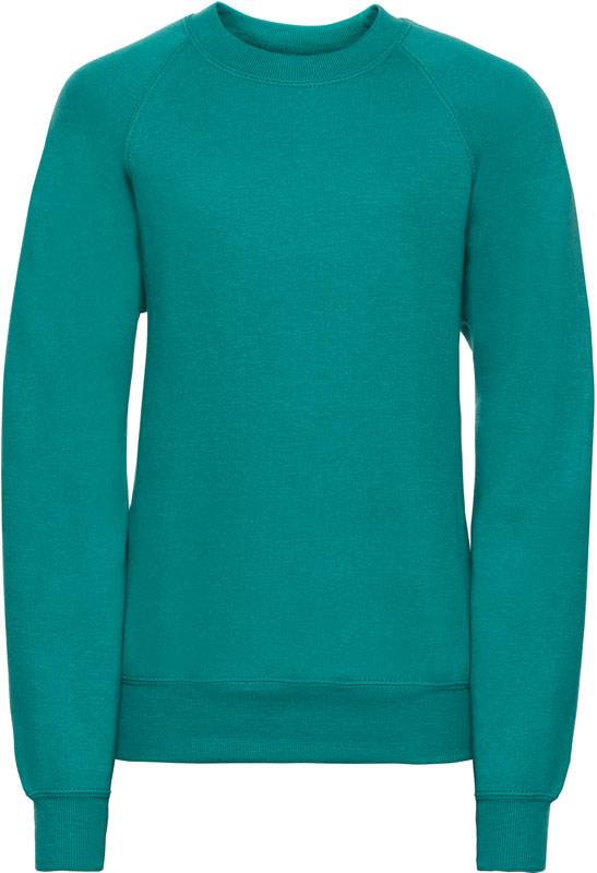 Russoll | 762B, Detská raglánová mikina, zelená winter emerald, 90