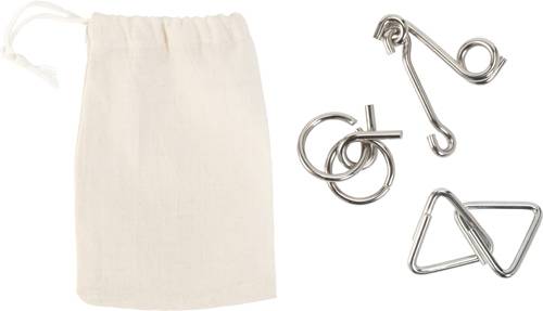 Sada 3 kovových hlavolamov