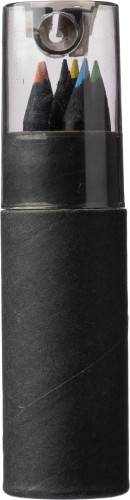 Sada farebných ceruziek z recyklovaného kartónu Beate, čierna