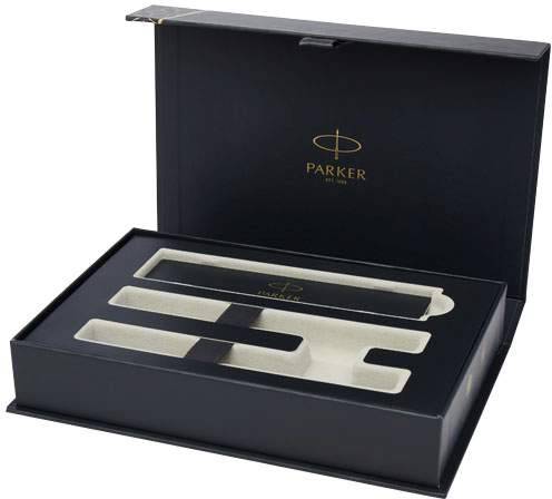 Sada Parker IM kuličkové pero (modrá náplň) a roller (černá náplň), šedá