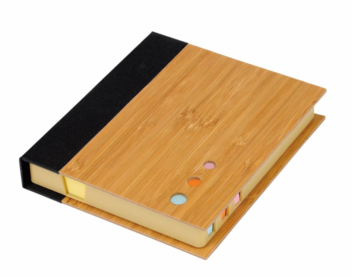 Sada poznámkových a značkovacích lístků, hnědá, dřevo