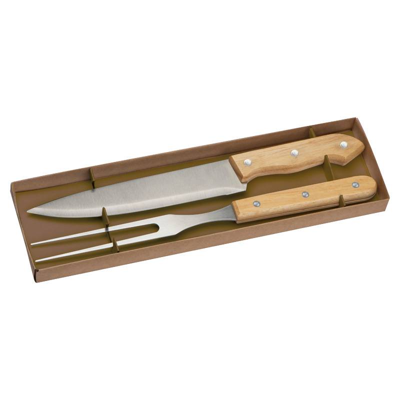 Sada príborov na mäso, hnedá béžová