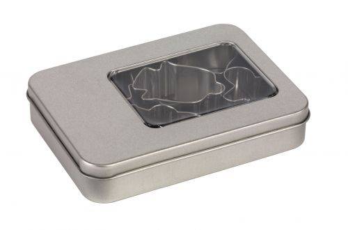 Sada vykrajovátek s vánočními motivy, nerezová ocel, stříbrná