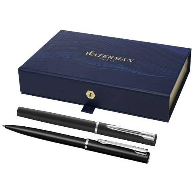 Sada Waterman Allure guľôčkové pero (modrá náplň) a roller (čierna náplň), čierna Sada Waterman Allure guľôčkové pero (modrá náplň) a roller (čierna náplň), čierna