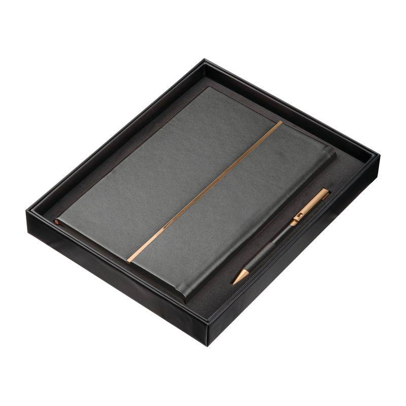 Sada zápisníka A5 a guľôčkového pera, čierna