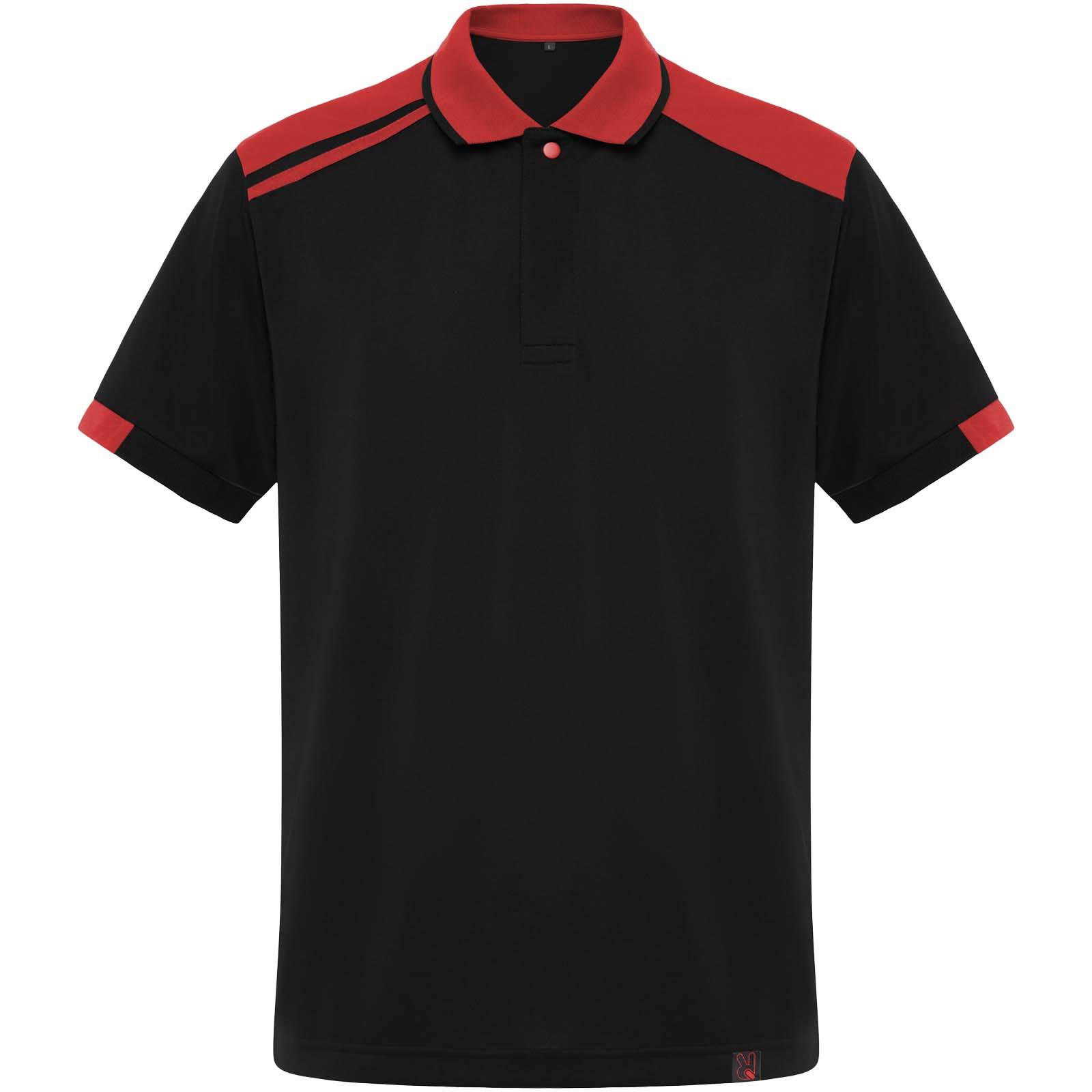 Samuraj unisex antibakt. polokošeľa s krátkym rukávom, 160 g/m2, čierna - červená S