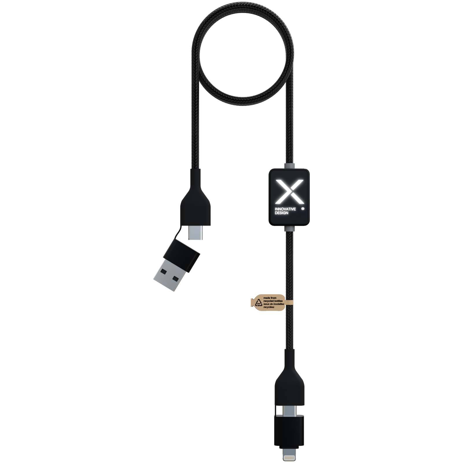 SCX.design C32 60 W nabíjací kábel s prepínačom a podsvieteným logom, čierna 