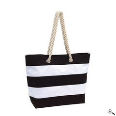 Obrázok ku produktu SEANA plážová pruhovaná taška, biela/čierna